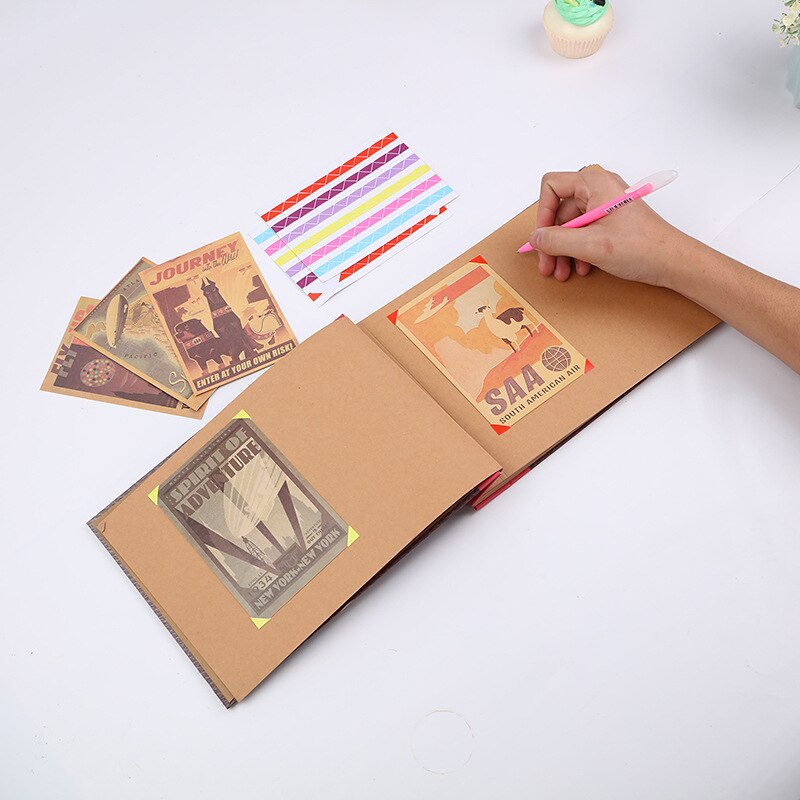 Przygoda album diy retro kraft scrapbooking pęta album luźnych liści album prezenty dla dzieci