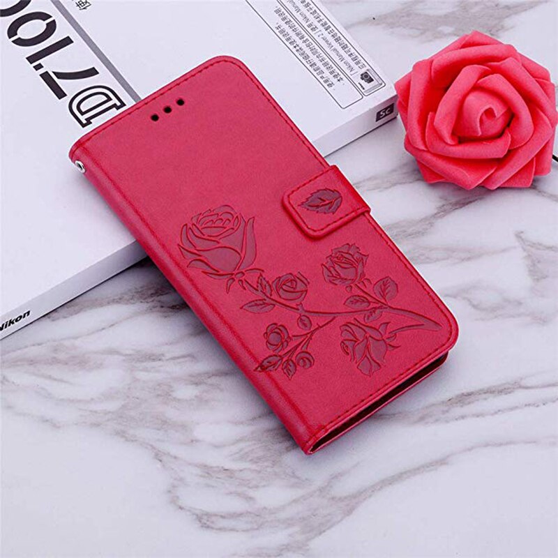 2019 nova chegada de luxo caso da aleta para doogee n20 n 20 couro volta capa para doogee y9 plus 6.3 "casos de telefone proteção coque: MGCXTZ Red