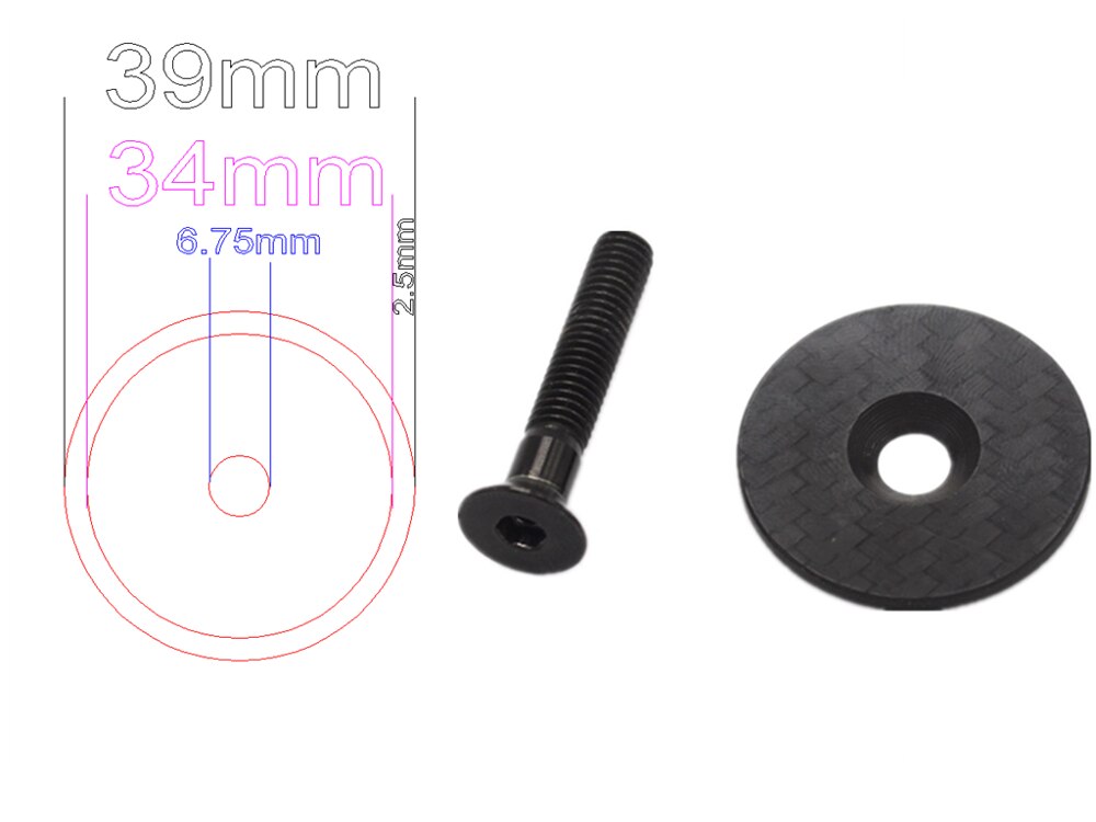 Carbon Bicycle Stem Top Cap with Screw For od2 31.8mm-28.6mm 1 1/8" Steerer Fork Tube Headset Cap Cover: 31.8mm  OD2