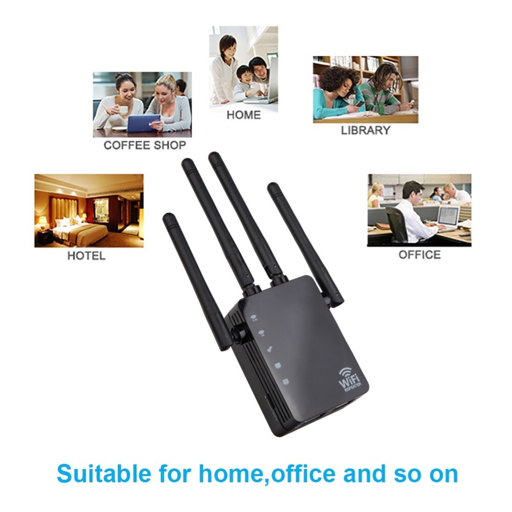 Extensor de alcance wifi 1200mbps banda dupla 2.4/5ghz wi-fi internet signal booster repetidor sem fio para roteador fácil configuração wps