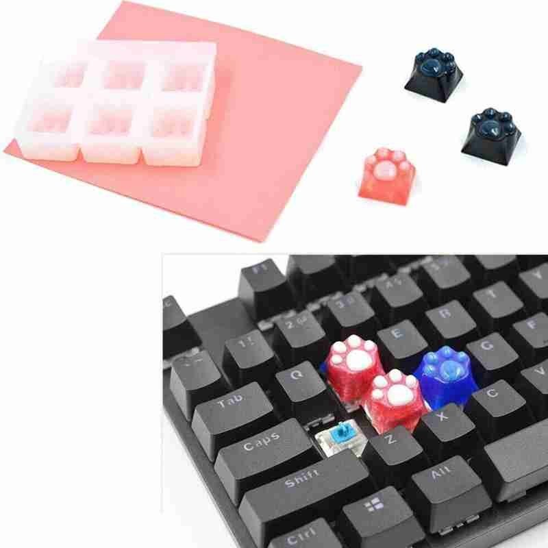 1pcs DIY Mechanical Keyboard Key Cap Silicone Mold Transparent DIY Epoxy Resin Mould Handmade Crafts Keyboard Key Cap Mold