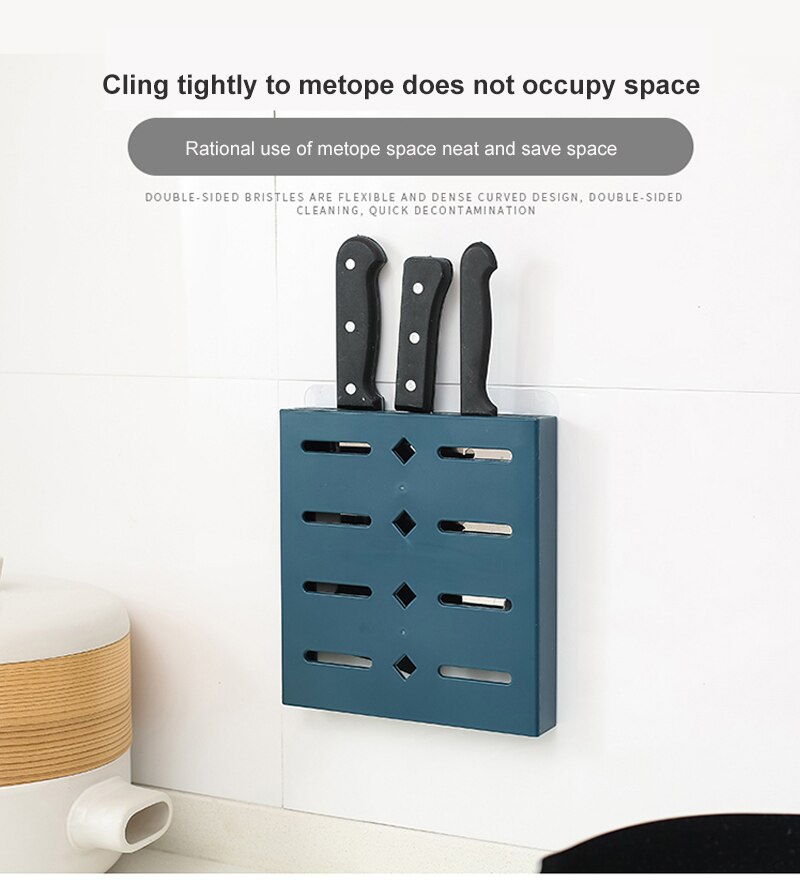 Soporte de plástico para cuchillos de cocina, Soporte múltiple montado en la pared, bloques para organizar cuchillos, herramienta de cocina, accesorios para cuchillos