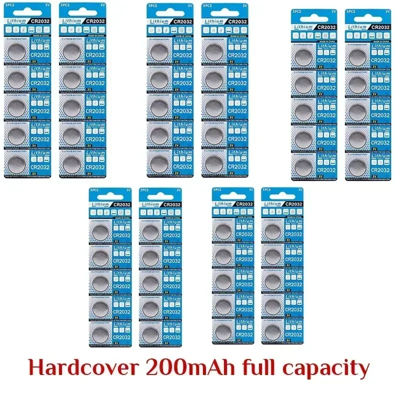 200mAh CR2032 CR 2032 DL2032 ECR2032 3V Lithium Battery for Watch Toy Calculator Car Key Remote Control Button Coin Cells: green