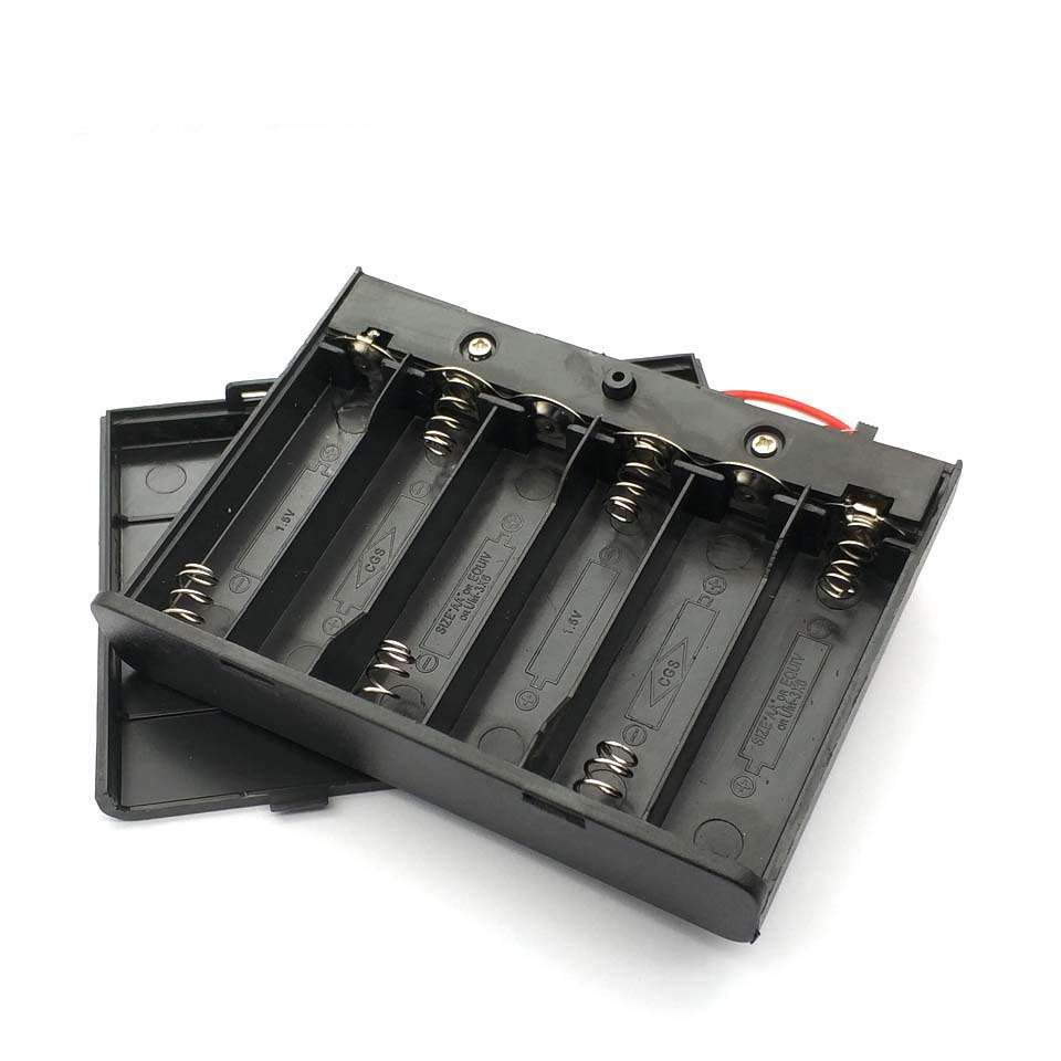 6 Aa Batterijen Houder Storage Case Plastic 1.5V Batterij Case Aan/Uit Schakelaar Met Cap Draad Voor 6X1.5V Aa Batterij