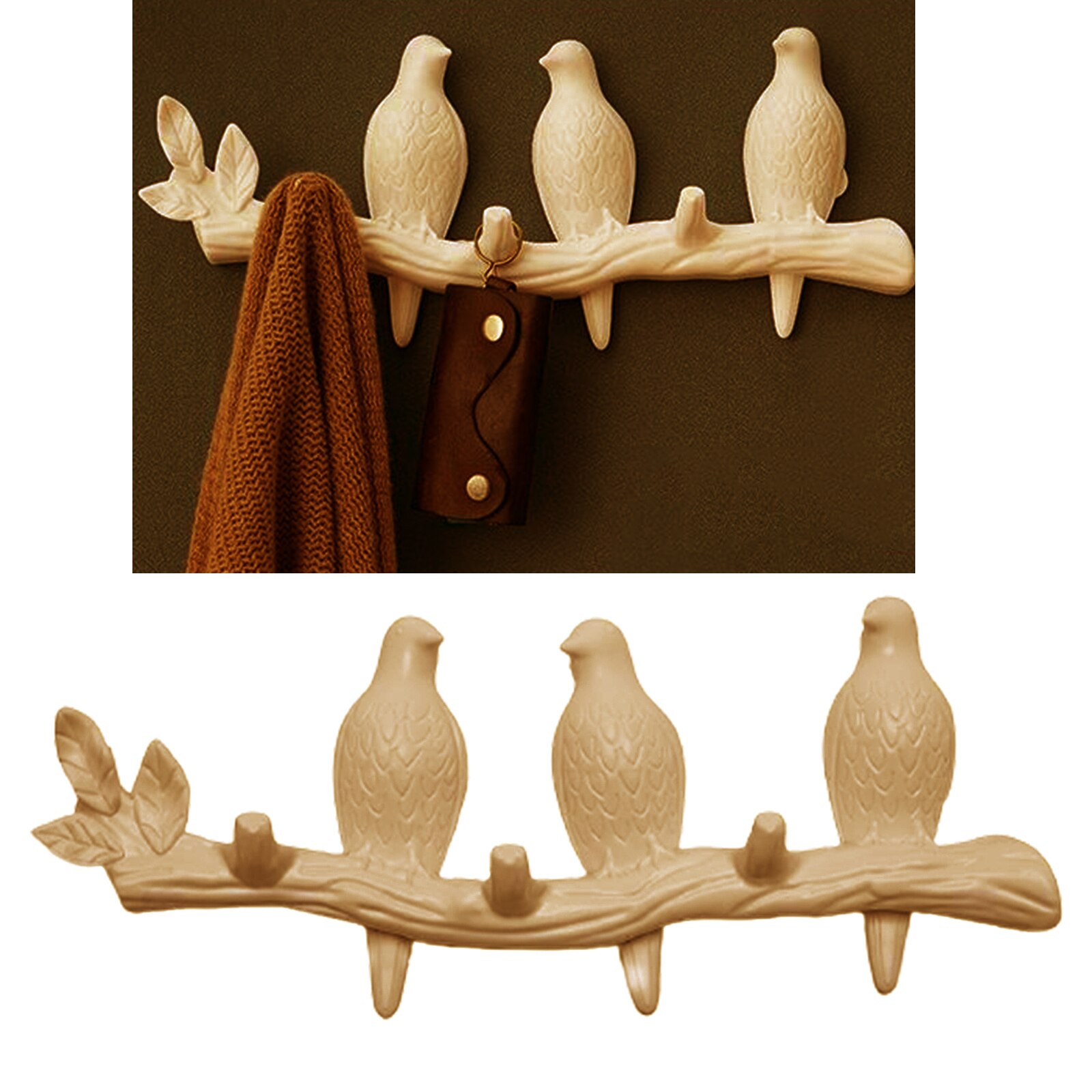 Creatieve Vogels Muur Gemonteerde Art Hanger Cap Holder Opslag Home Decor Parel 3 Vogel: pearl 3 bird