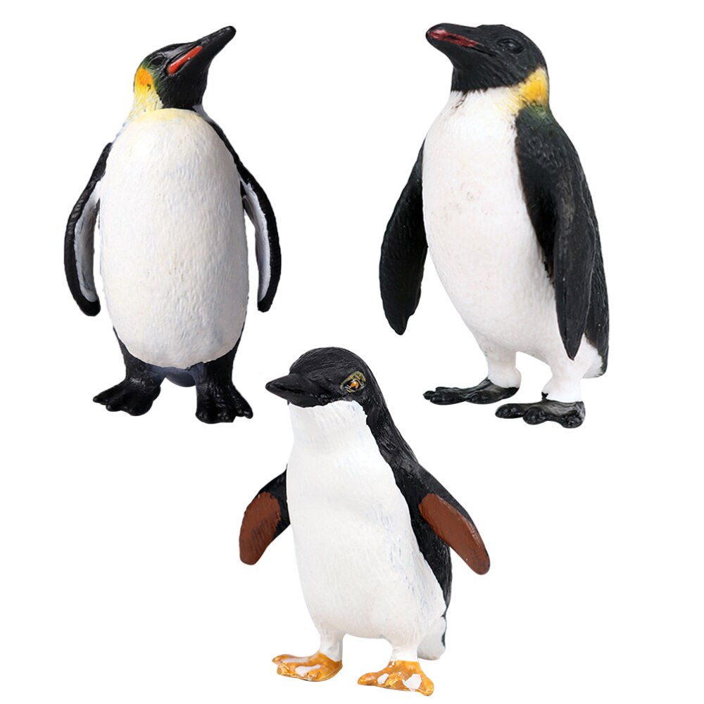 3Pcs Pinguïn Beeldje Decoratie Pinguïn Model Dier Ambachten Schattige Desktop Layout Voor Home Office School