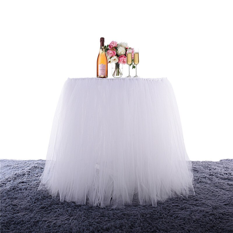 Mesh Fluffy Tutu Table Skirt Birthday Party Family Activities Table Skirt Dessert Table Party Wedding Decor Home Textile: 4