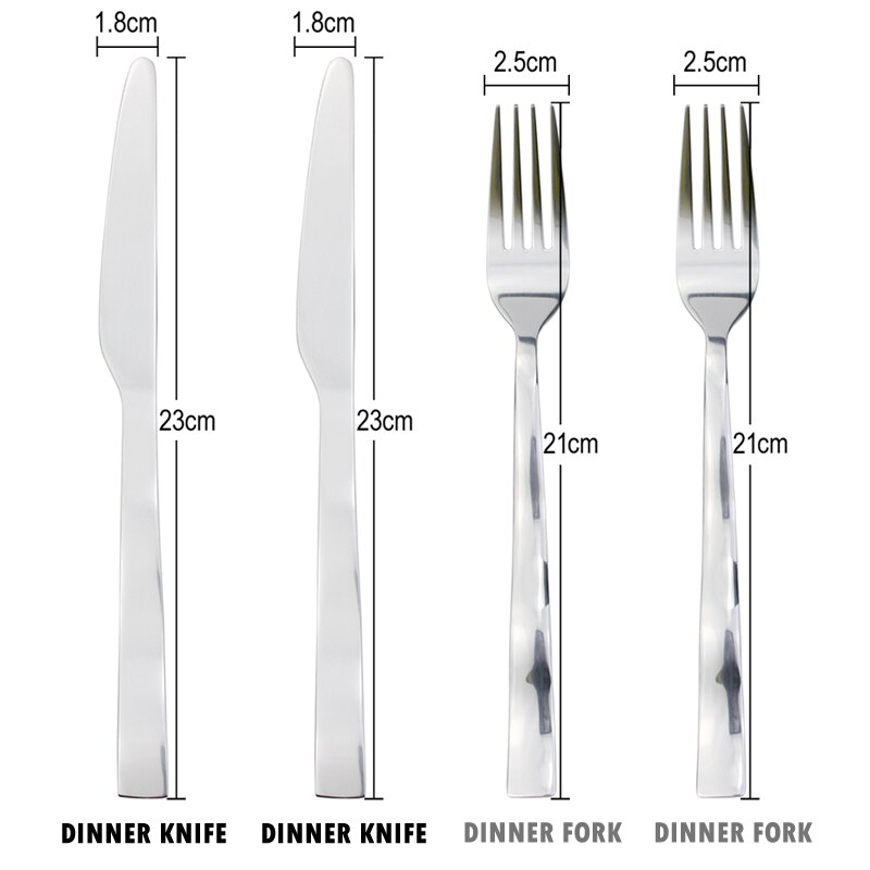 Multi-functional 11 Utensils Wave Style Cutlery Set Mirror Stainless Steel Salad Dinnerware Dishwasher Flatware For Kitchen Home: Free Combo 2