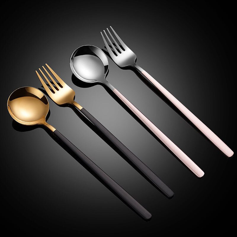 Cucharas doradas de acero inoxidable 304, Juego de 2 piezas de cubiertos dorados, cuchara de postre dorada única, cubertería Ettuce