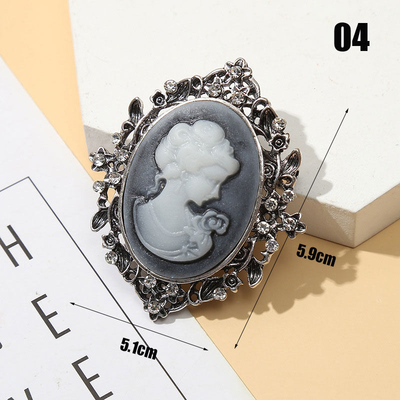 1 kpl vintage cameo rintakoru naisten kuningattaren pää muotokuva rintakoru antiikkiin #39