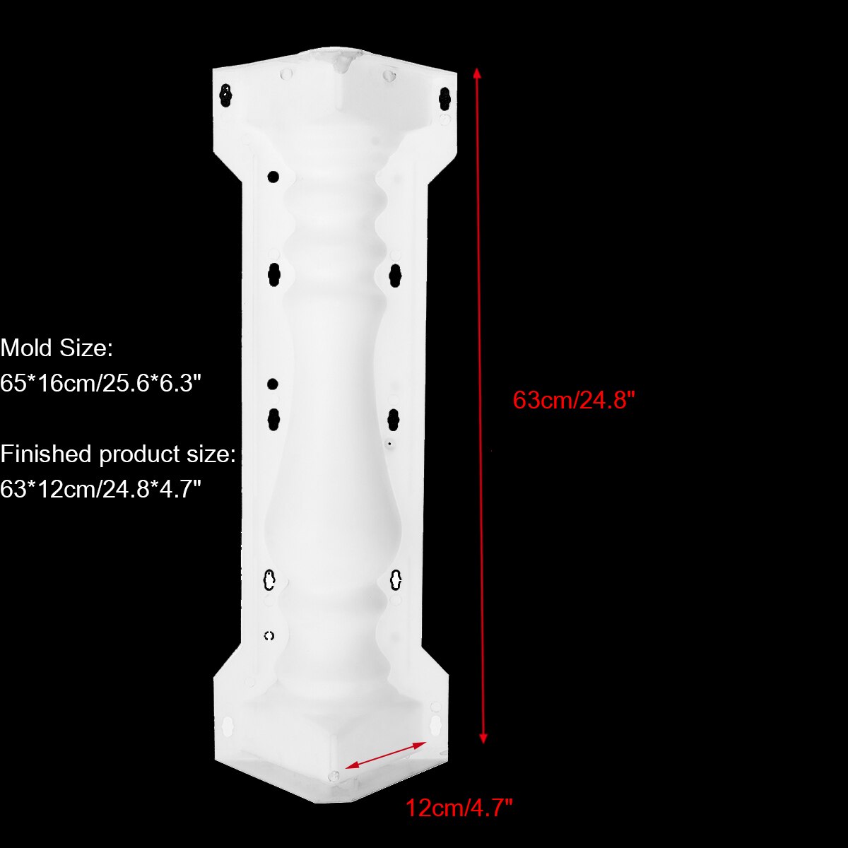 Roman Column Mold Balcony Garden Pool Fence Cement Railing Plaster Concrete Mold column guardrail Building mold 60x14cm