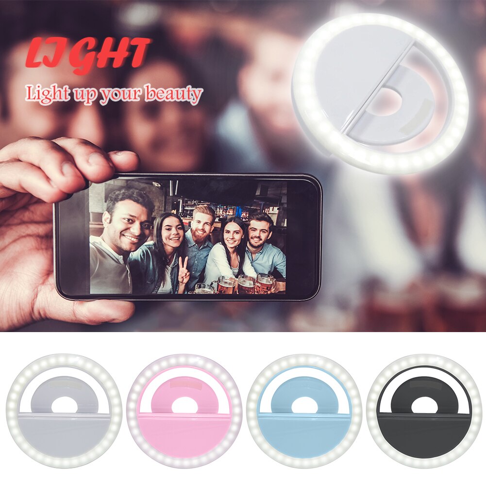 Led Selfie Ring Light Macro Flitser Voor Mobiele Telefoon Camera Verlichting Lichtgevende Clip Verlichting Voor Iphone 11 Pro Max