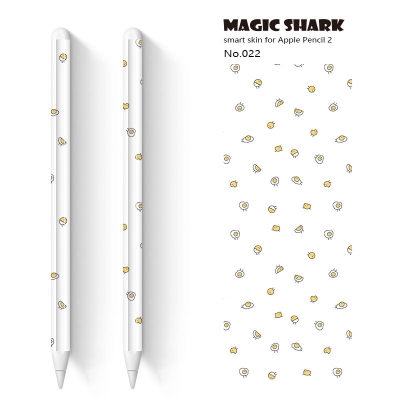 Tubarão mágico 2 pçs/lote bonito crayon shinchan panda urso toque caneta stylus adesivo película de pele papel protetor para apple lápis 2