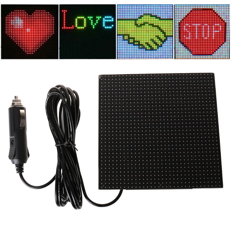 Full color wireless bluetooth App control car LED Display Screen Scrolling LED Sign,Driving instruction,Picture GIF Light