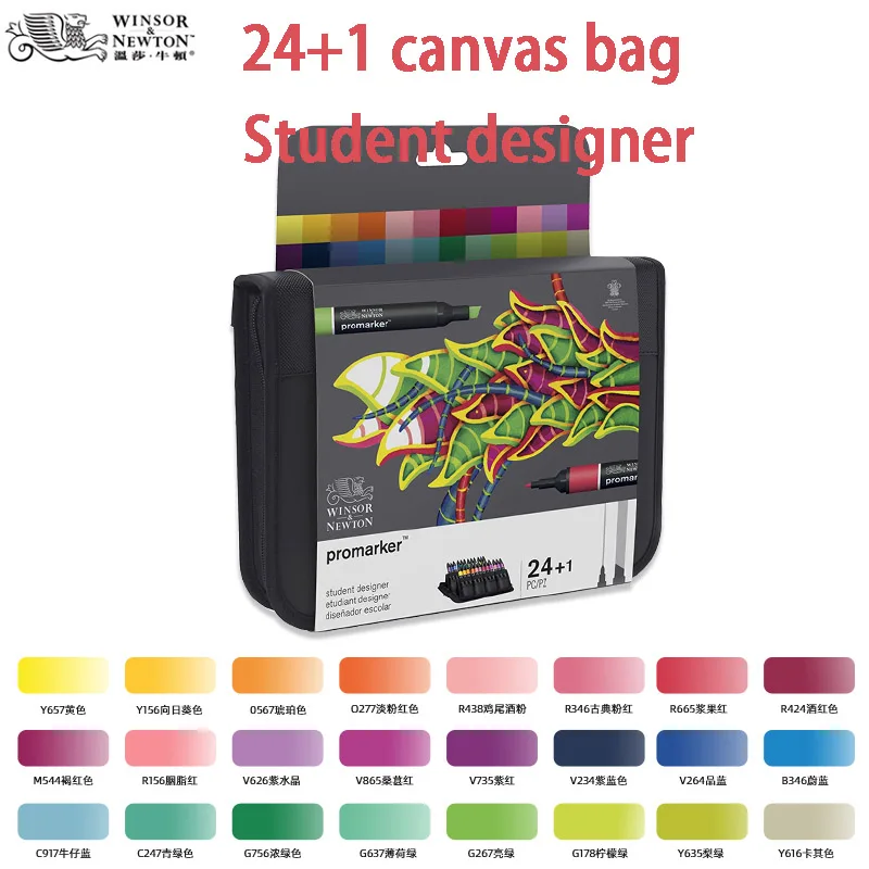 WINSOR & NEWTON Alcohol Based Promarker 6/12/24/48/96 Colors Set Twin/ Double Tip Marker Pens Pro Marker For Artists