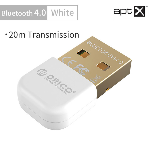 ORICO USB Bezprzewodowy adapter Bluetooth 4.0 Nadajnik Dongle Odbiornik dźwięku muzycznego do komputera PC Windows Głośnik Bezprzewodowa mysz: WHITE