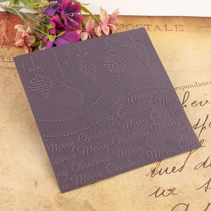 Merry Christmas Plastic Embossing Folder Template DIY Scrapbook Photo Album Card