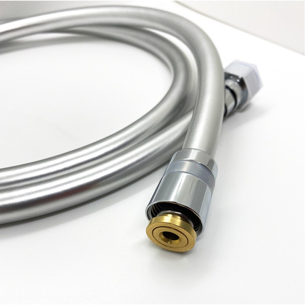Grey Silver PVC Shower Hose 1.2-2m High Pressure Handheld Flexible Plumbing Hose GI/2 Universal Interface Anti Winding Fixture