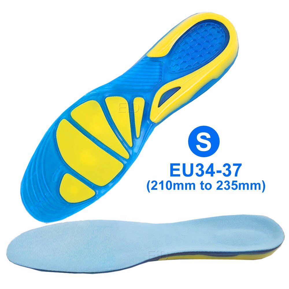 EiD Gel – semelles orthopédiques en Silicone pour chaussures de Sport, absorbe les chocs: S EU 34-38