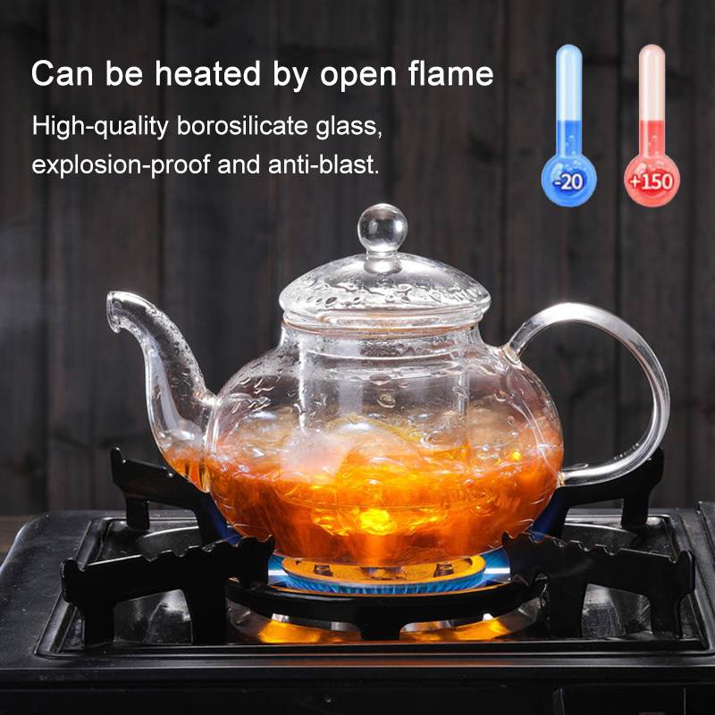 Heat-resistant Glass Teapot Glass Teacup Flower Tea Pot With Infuser Tea Kettles Kung Fu Tea Set Teapots For Brewin Flower Tea