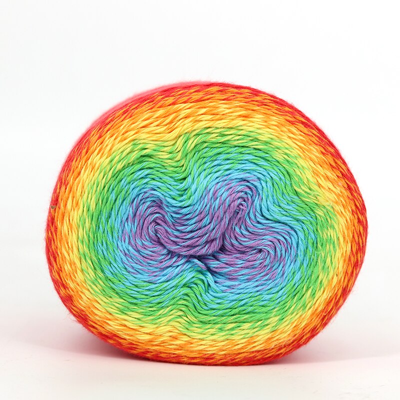COOMAMUU Thin Rainbow Yarn 220G/ball Dyed Crochet Yarn Cotton Knitting Yarns Thread for DIY Cape Sweater: 106