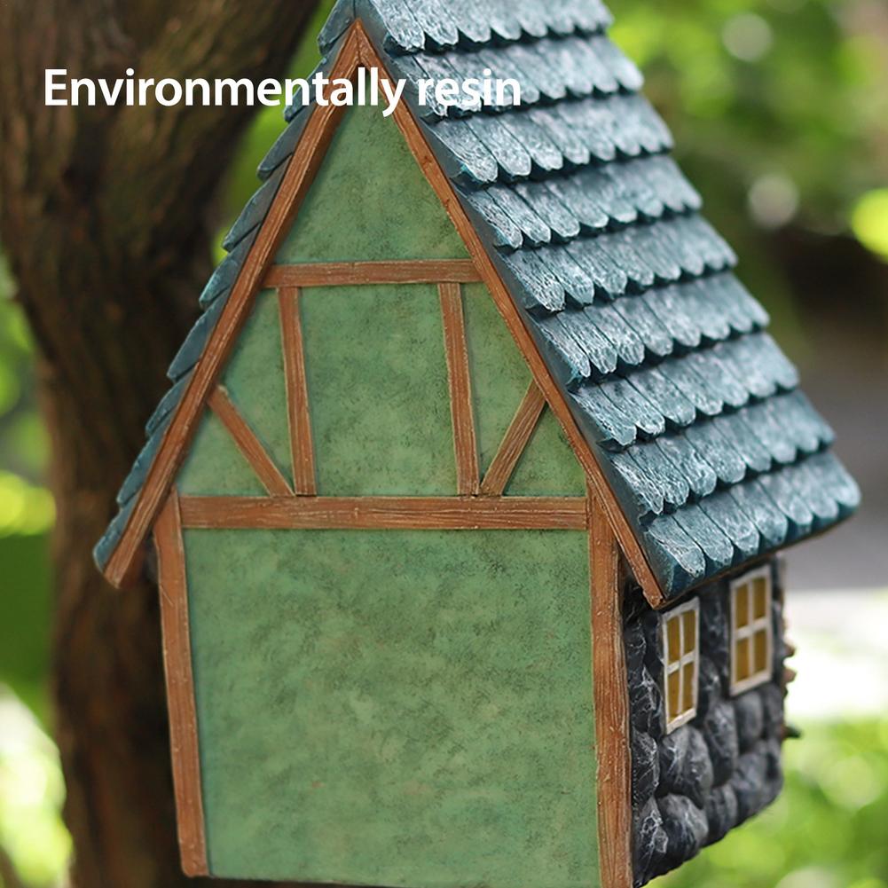 Outdoor Bird House Hanging Resin Birds Nest Garden Yard Decorating Craft Bird Cage Garden Ornaments Pet Birds Nest