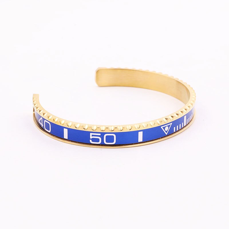 Bracciale rigido da uomo in acciaio inossidabile 316L con numeri di velocità in acciaio inossidabile 316L: 6