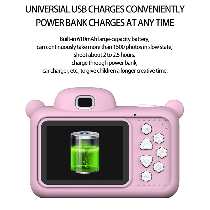 Kids Camera 1080P HD Mini Rechargeable Children Digital Camera Front Rear Selfie Camera Best For Kids