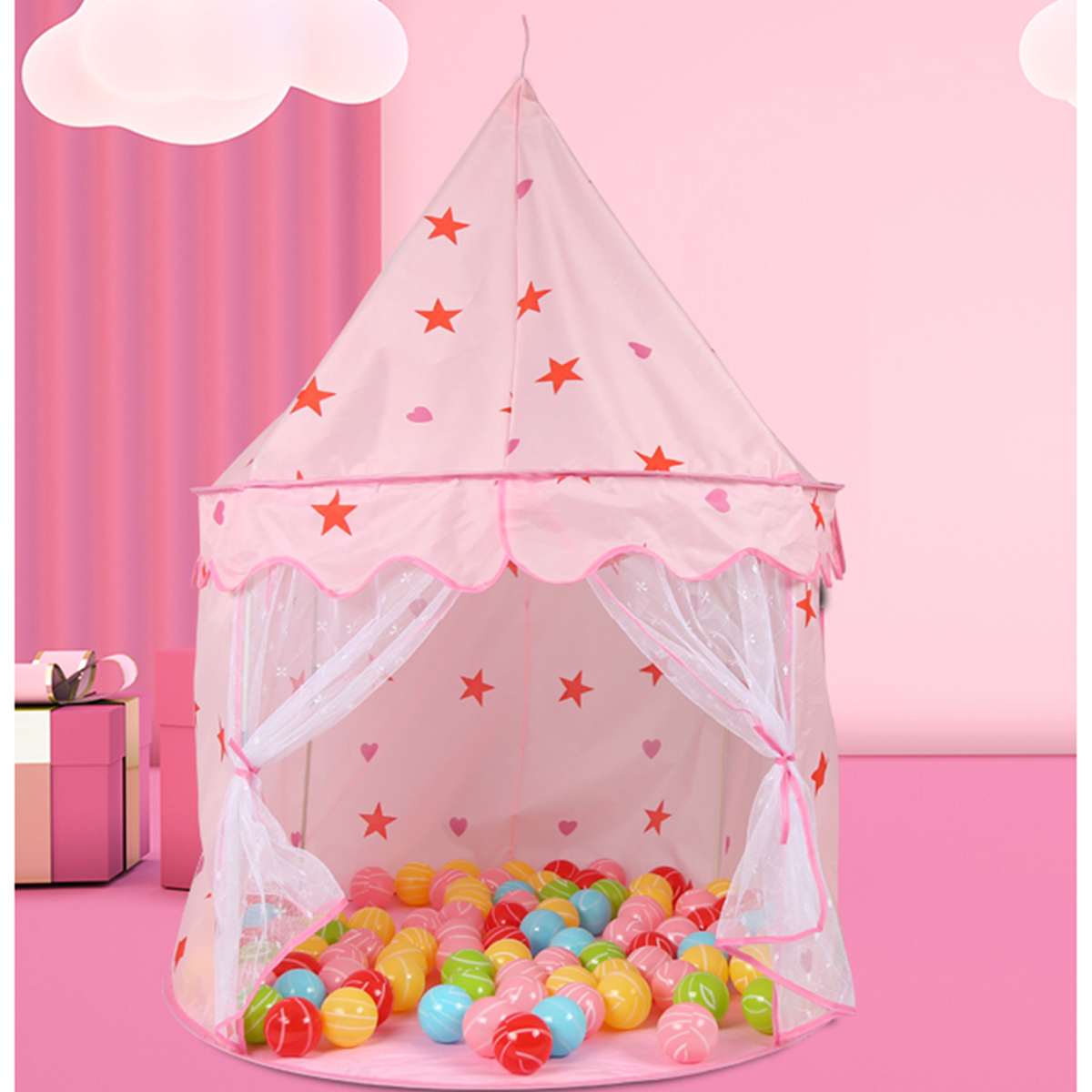 Draagbare Kids Tent Roze Blauw Kids Speelhuis Kinderen Tente Enfant Draagbare Baby Speelt Huis Tipi Kids Bloemen Kleine Huis