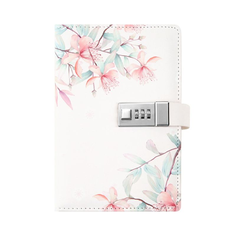 Caderno de senha criativa com bloqueio de combinação diário diário secreto pessoal bloco de notas material escolar escritório: Café