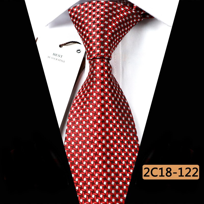 YISHLINE Men Ties 8 cm POLKA DOTS Cassual Jacquard Woven Necktie Mens Tie Business Corbata Para Hombre Accessories: 2C18-122