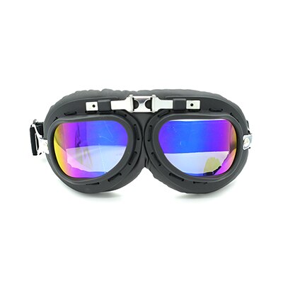 JAER-Gafas de Moto Vintage de cuero Steampunk, lentes de Moto Dirt Bike Cafe Racer, casco de Moto a la , gafas de sol para Jet Ski, 100%: Multicolor