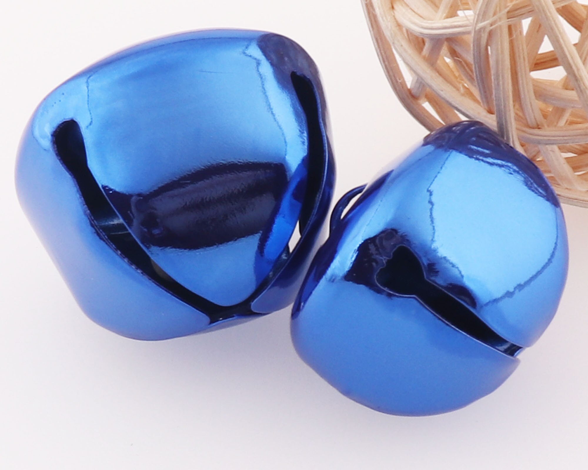 10pcs Large Metal Blue Jingle Bells Christmas bells,Dancing Bells,Durable Jingle Bells Pet Bells Cross Bells-25mm/30mm