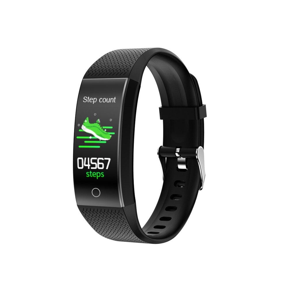 Body Temperatuur Detection Universal Smart Armband Grote Screen Horloge Immuniteit Meting Bloed Zuurstof Bloeddruk Hart: Black