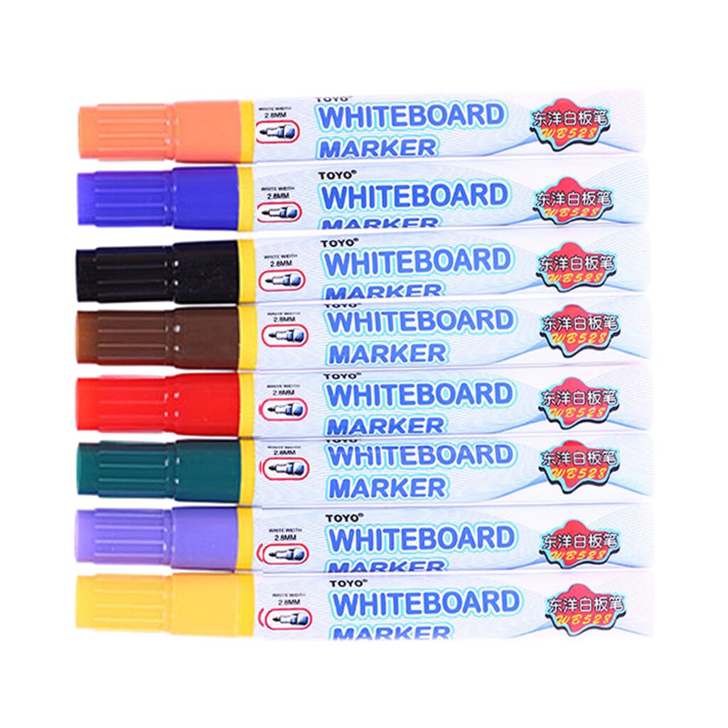 8x Whiteboard Marker Kids Droge Wissen Markers Pen Voor Papier Glas Keramische Schilderij