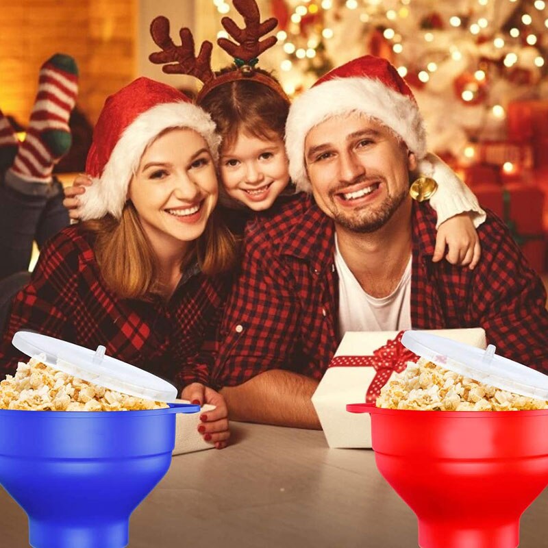 Microwave Silicone Popcorn Collapsible Air Microwavable Popcorn Bowl BPA Free Dishwasher Safe for Home H88F