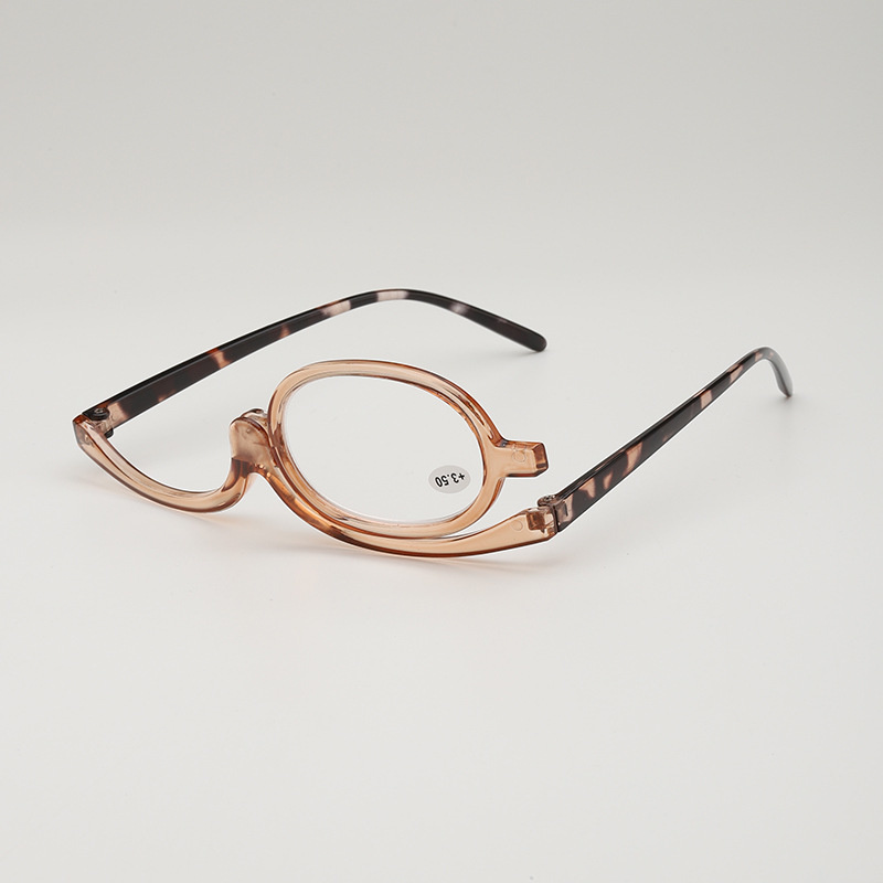 Gafas de presbicia de maquillaje, gafas de maquillaje giratorias individuales de 180 grados, gafas de presbicia de de marco completo multifuncionales: TRANSPARENT / +100