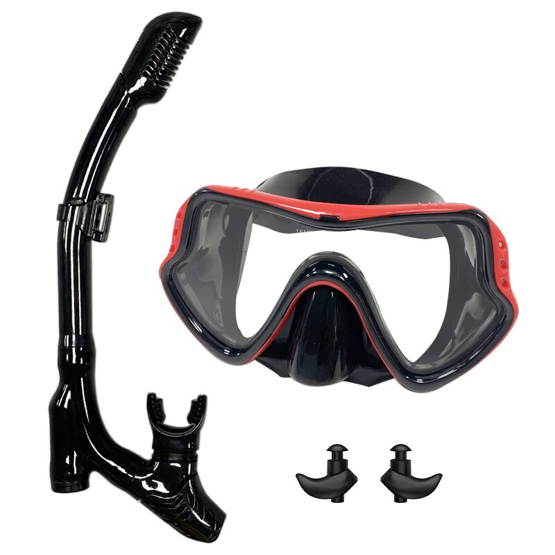 QYQ Tauchmaske, professionelle Schnorchel-Tauchmaske und Schnorchelbrille, Brille, Tauchen, Schwimmen, leichtes Atemschlauch-einstellen, Schnorchelmaske: Marine Blau