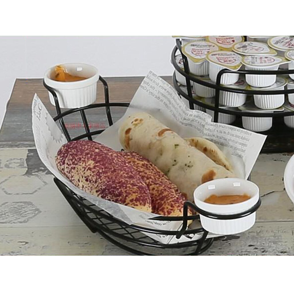 Stainless Steel Food Basket With Double Sauce For Grandado