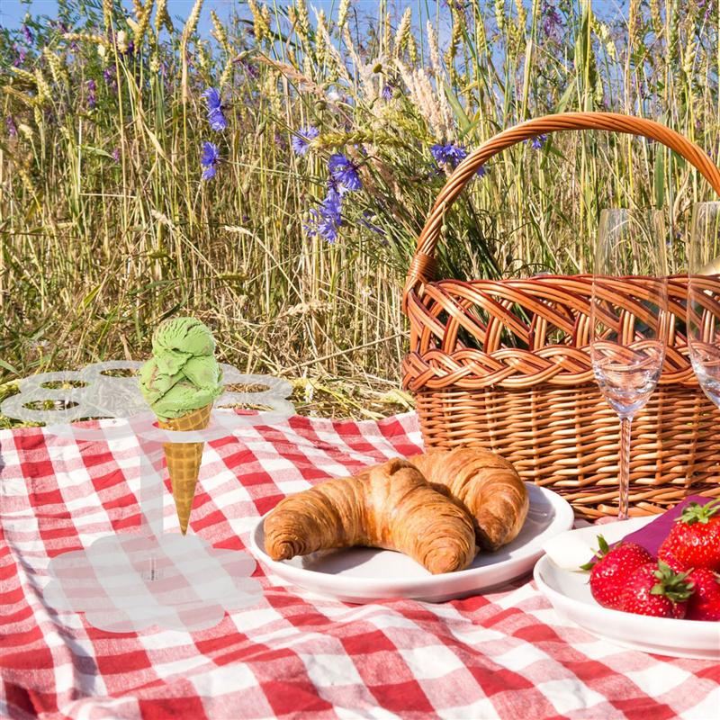 1Pc Ice Cream Cone Rack Crispy Cone Rack Ice Cream Display Holder (Transparent)