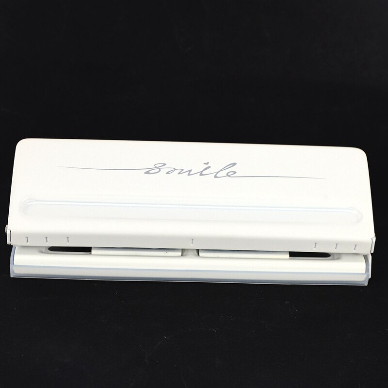 White 6 Hole Punch Loose-Leaf Standard Puncher Paper Adjustable Stapler Home Office Binding Supplies Student Stationery Equipmen