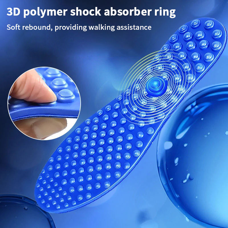 Men & Women Soft Shoe Pads, Finger Pressure Massage Sports Insoles, Relieves Foot Fatigue, for Casual Footwear, 1 Pair.