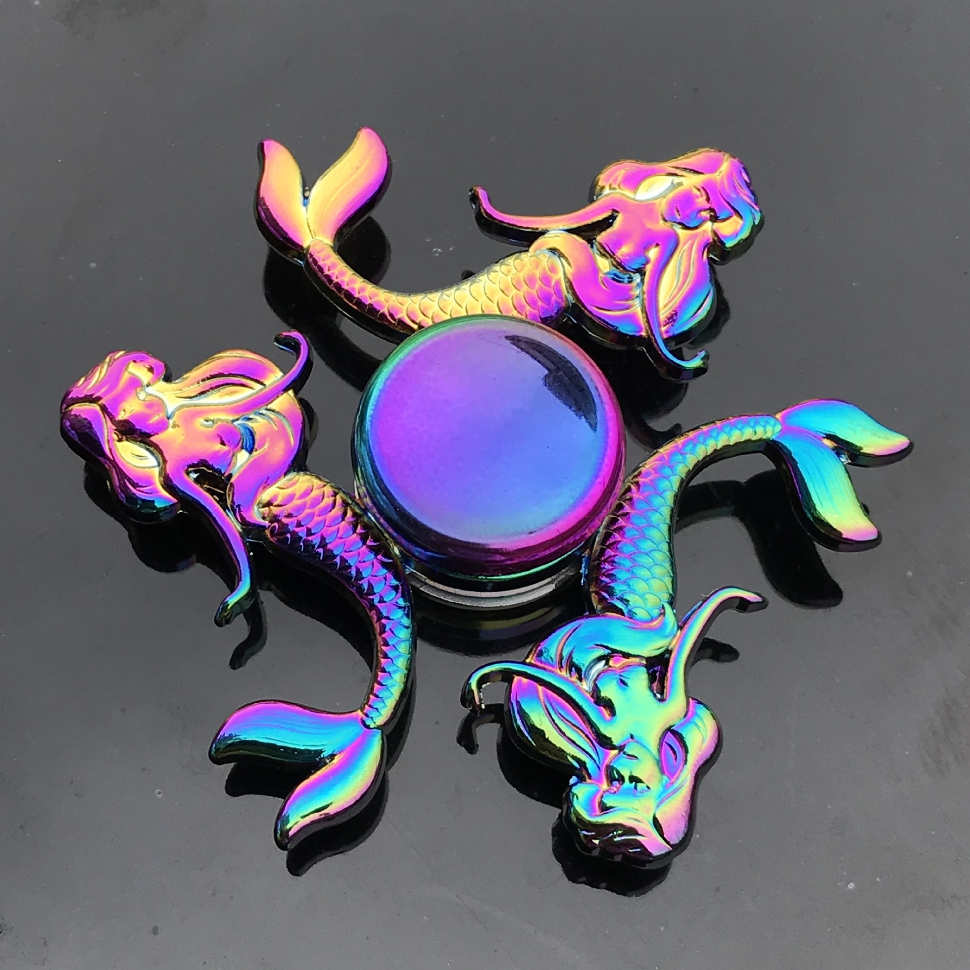 Rainbow Metal Fidget Spinner Toys Stainless Steel Bearing High Speed Stress Relief Spinner ADHD Anxiety Toys for Adult Kid: Burgundy