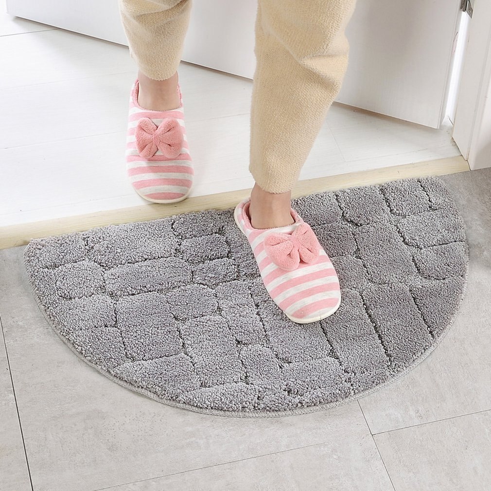 Floor Mat Indoor Outdoor Tapijt Water Absorptie Wasbare Deur Mat Microvezel Semi Cirkel Vloer Duurzaam Mat