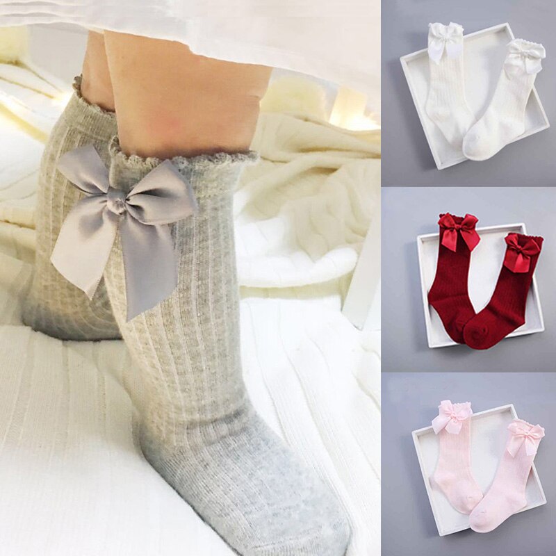 0 zu 4 Jahr kleinkind socken Baumwolle Kinder spitze Bogen mädchen knie hohe socken Mädchen spitze knie hohe socken Baby baumwolle bogen socken
