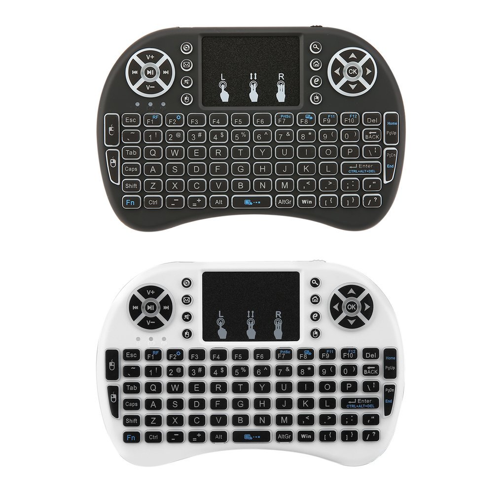 2.4Ghz Draadloze Toetsenbord Voor Android Tv Box Pc Laptop 92 Sleutels Dpi Verstelbare Draadloze Toetsenbord Backlight Met Touchpad Muis