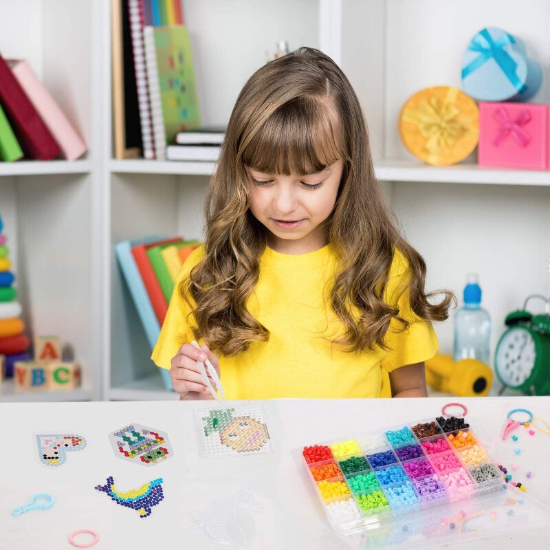Jinletong 2400Pcs Zekering Kralen 5Mm Set Met Hama Kralen Pegboards Accessoires Box Set Leren Speelgoed Voor kinderen
