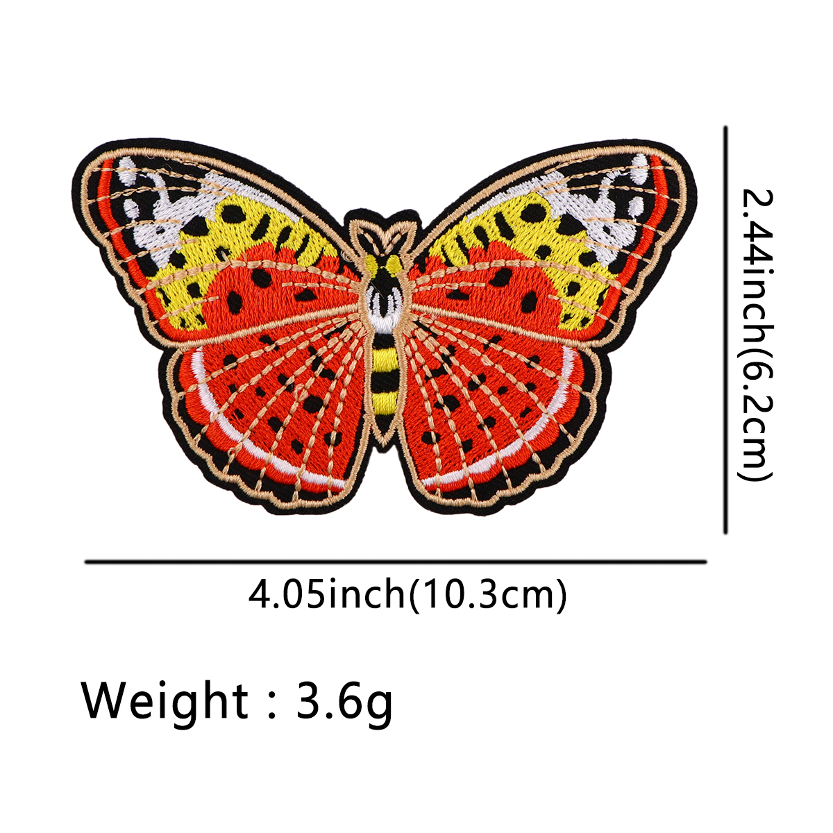 Butterfly Patches Embroidery Badges Iron On Patches On Clothes DIY Dress Jeans Hat Clothing Accesories Moth Applique Stickers: Antique Brass