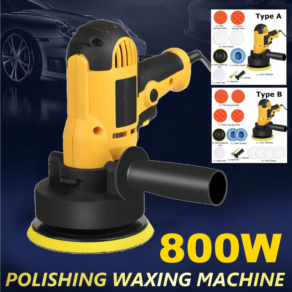 800W 220V 3700rpm Adjustable Speed Car polishing machine Auto Electric Cars Polisher Waxing Machine Automobile Polishing Tools