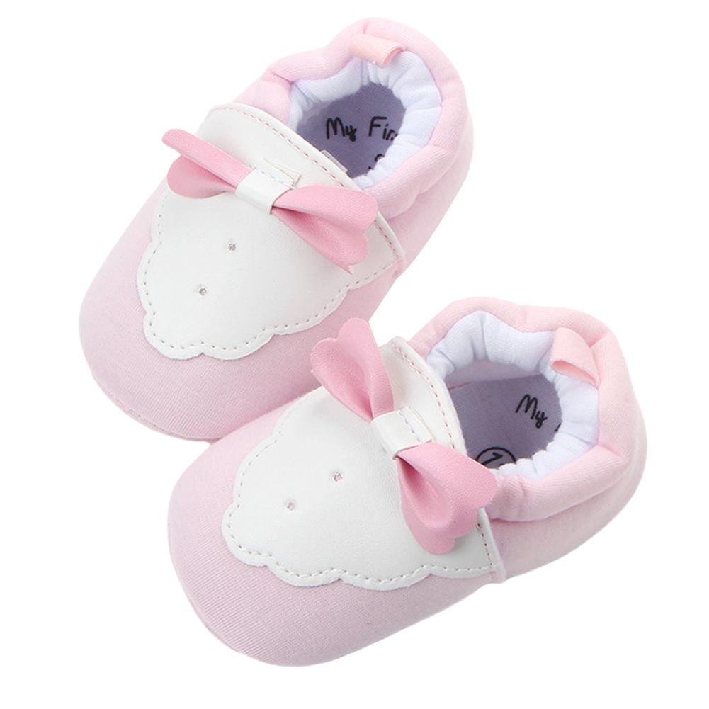 Baby Jungen Mädchen warm Booties nicht-Schleudern Weiche Sohle Baumwolle Ersten Wanderer Schuhe Hausschuhe mit Fliege